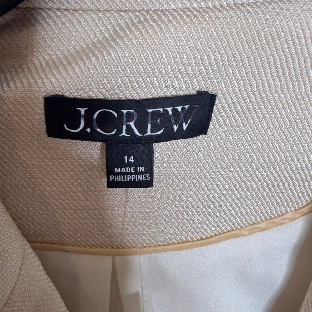 J.Crew $278 Blazer Glossy Twill Size 14 Warm Platinum BZ869 - Picture 3 of 7